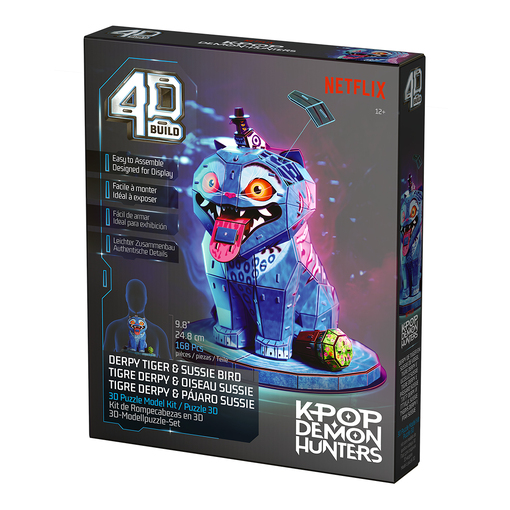 4D Build: Пазл для створення 3D-моделі «Кейпоп-мисливиці на демонів: тигр Дерпі та сорока Сюзі» (168 деталей)